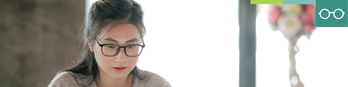 Woman working with glasses